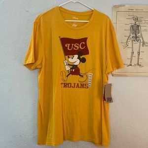 USC Trojans + Disney yellow vintage style Mickey Mouse t shirt, size 2XL
